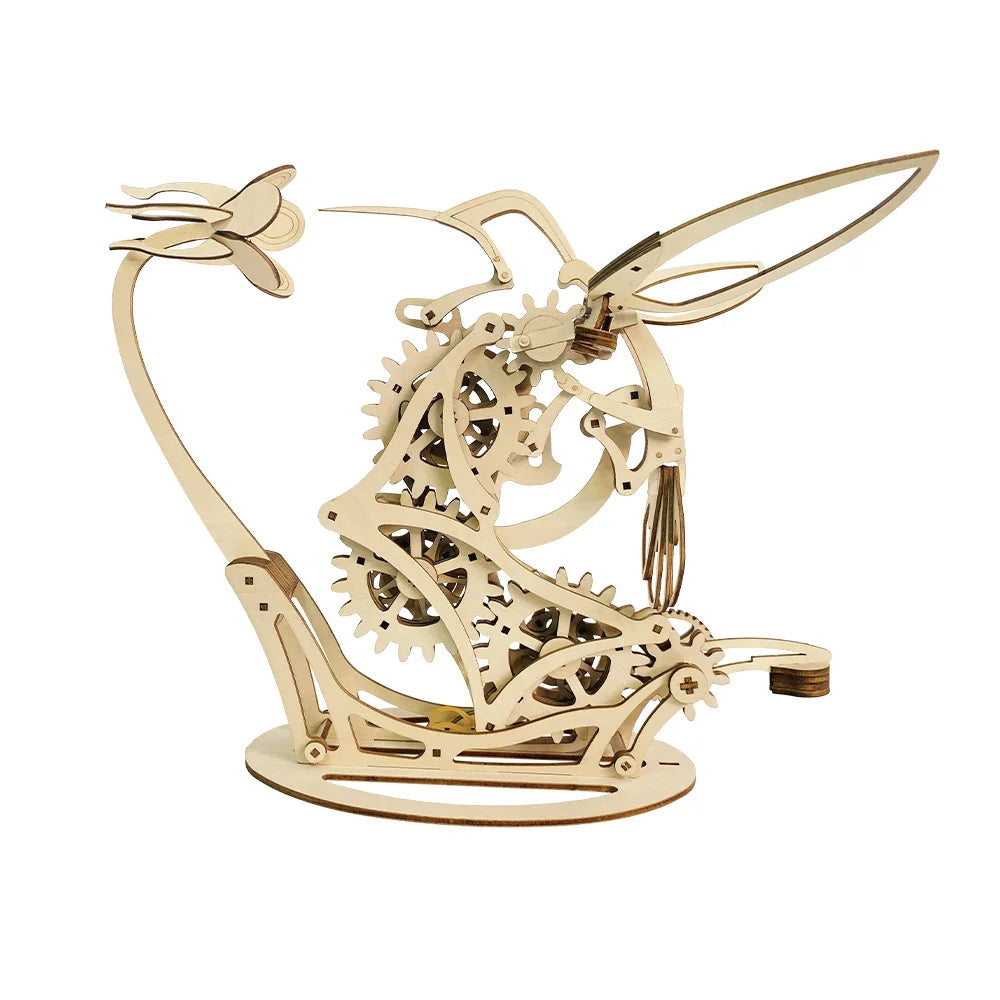 Mechanical Hummingbird Puzzle 3D Three-Dimensional Wooden Ornaments DIY Handmade Graffiti Educational Toy Model Desktop Ornament
