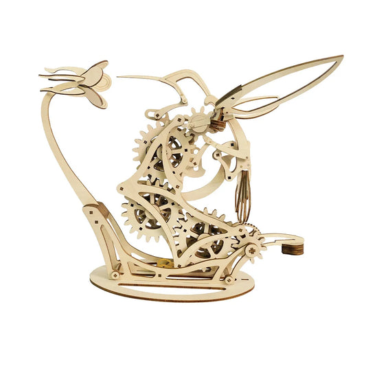 Mechanical Hummingbird Puzzle 3D Three-Dimensional Wooden Ornaments DIY Handmade Graffiti Educational Toy Model Desktop Ornament