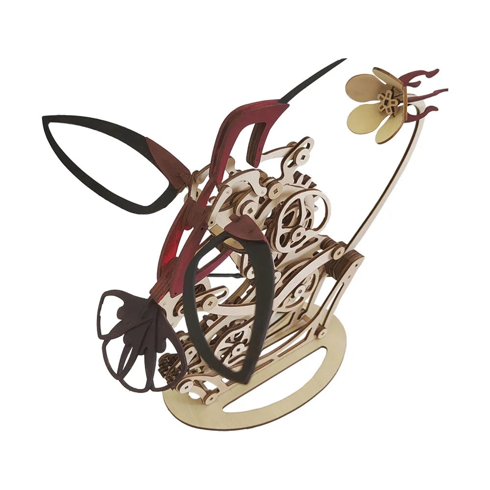 Mechanical Hummingbird Puzzle 3D Three-Dimensional Wooden Ornaments DIY Handmade Graffiti Educational Toy Model Desktop Ornament
