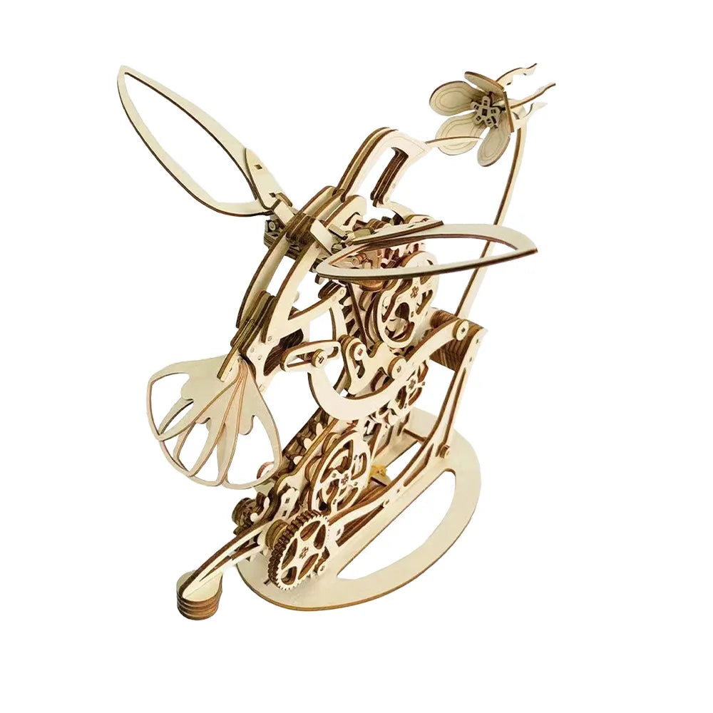 Mechanical Hummingbird Puzzle 3D Three-Dimensional Wooden Ornaments DIY Handmade Graffiti Educational Toy Model Desktop Ornament